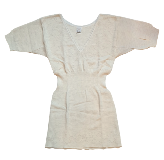 Woman underwear shirt mixed wool short sleeve v-neck Gicipi 155 operated